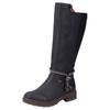 Winterstiefel RIEKER, Damen, Gr. 39, Normalschaft, schwarz, Lederimitat, modisch, Schuhe, Langschaftstiefel, Blockabsatz, TEX-Membran, seitlicher Stretch