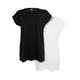 T-Shirt URBAN CLASSICS "Damen Ladies Extended Shoulder Tee 2-Pack" Gr. M, schwarz-weiß (black, white) Herren Shirts T-Shirts