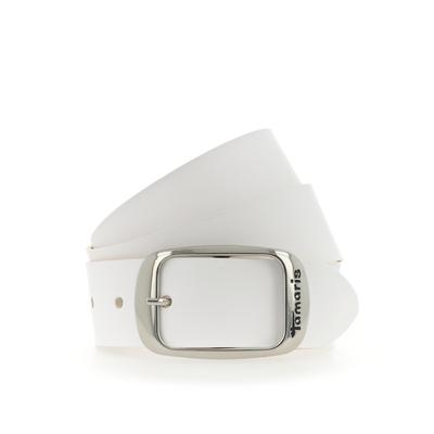 Ledergürtel TAMARIS, Damen, Gr. 115, weiß, Rindsleder, unifarben, casual,modisch, Gürtel, Doppelschließe in glänzendem Silber Image