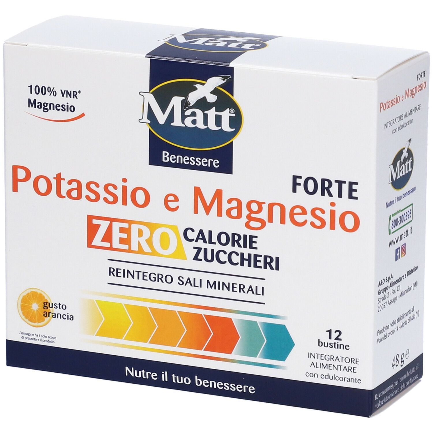 Matt® Benessere Magnesio e Potassio FORTE Bustine 42 g Polvere per sol