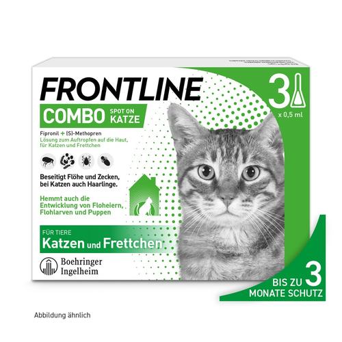 Frontline COMBO gegen Zecken, Flöhe (Flöhe, Eier, Larven, Puppen) für Katzen Hunde