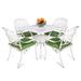 Astoria Grand Kolle Square 4 - Person 35.4" Long Outdoor Dining Set w/ Cushions Metal in White | 35.4 W in | Wayfair