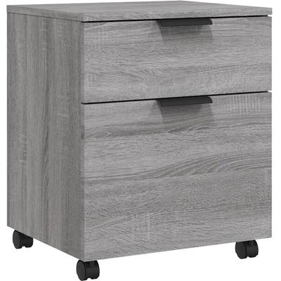 Vidaxl - Mobiler Aktenschrank mit Rollen Grau Sonoma 45x38x54 cm