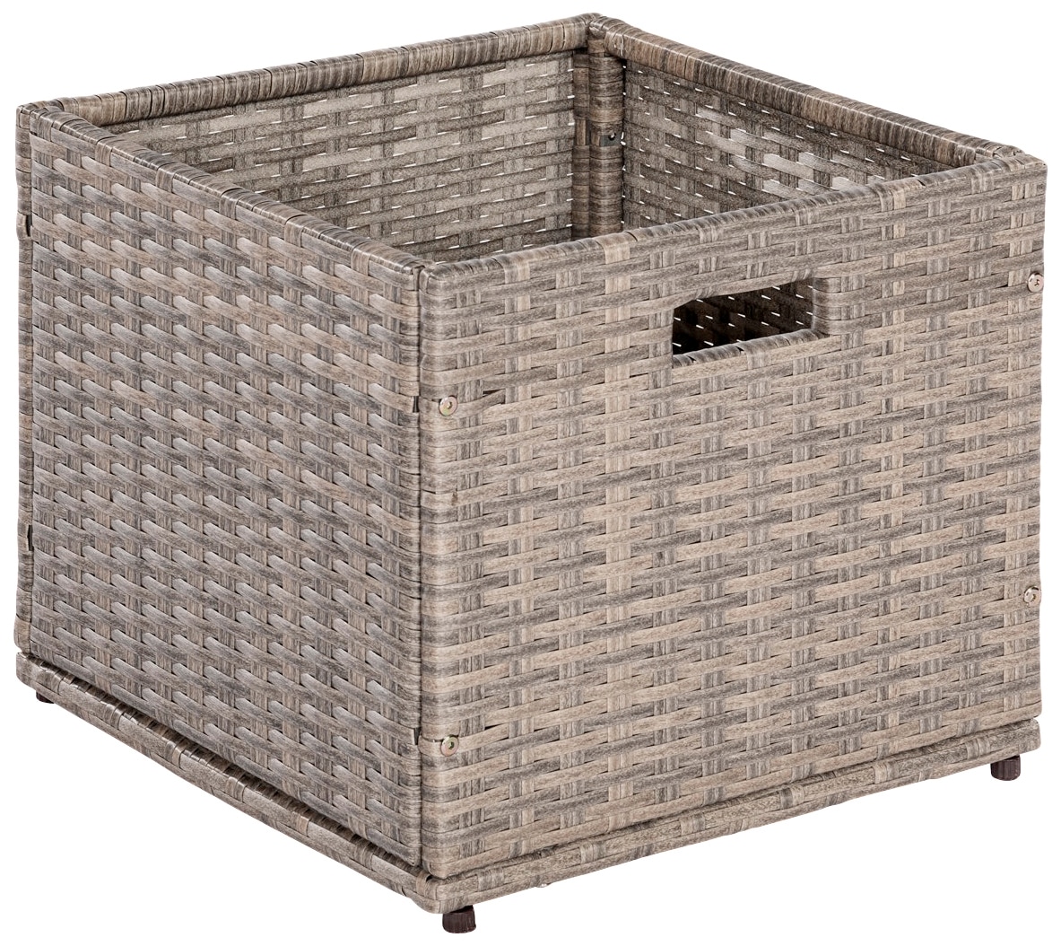 Kissenbox MERXX "Unterschiebbox klein", grau (grau, beige), B:47cm H:40cm T:49cm, Kunststoff, Stahl, Aufbewahrungsboxen, Stahl/Kunststoff