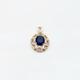 Sapphire Crystal 2 in 1 Charm, AAA Crystal, Sapphire Pendant in 14k Gold Bezel Heart Setting, Pavé Cubics, Earrings or Necklace, 1 Piece