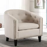 Tufted Barrel ChairTub Chair for Living Room Bedroom Club Chairs