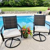 Sophia & William Patio Dining Chairs, 2 Rattan Swivel Chairs with Cushion