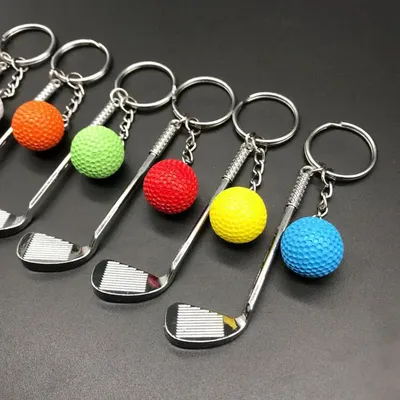 Porte-clés pendentif balle de golf léger pour les amateurs de sport porte-clés fendu à la mode
