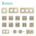 BSEED-Panneau en verre EU et PC CAT5 Prises USB Internet Pièces fonctionnelles ST TV Prises de