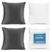 Nestl Plush 2 Pack Solid Decorative Microfiber Square Throw Pillow Cover with Throw Pillow Insert for Couch Grey 26 x 26