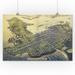Newport Rhode Island - Panoramic Map (#2) (16x24 Giclee Gallery Print Wall Decor Travel Poster)