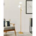 EDISHINE Globe Floor Lamps for Living Room Dimmable Sphere Mid-Century Modern Standing Lamps for Bedroom Office Read Lighting Built-in LED Frosted Glass Shade Gold