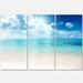 Designart Sand of Beach in Blue Caribbean Sea Modern Seascape Canvas Artwork