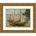 Max Liebermann 24x19 Gold Ornate Framed and Double Matted Museum Art Print Titled - Sailing Boats on the Wannsee (Sailing Boats on Wannsee Lake) (Around 1922)