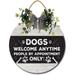 Eveokoki 12 Dogs Welcome Anytime People By Appointment Only Sign for Front Door Outside Funny Porch Signs Outdoor Funny Wreaths Decorations Rustic Farmhouse Wall Art Decor