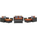 Ergode Sojourn 8 Piece Outdoor Patio Sunbrella Sectional Set - Canvas Tuscan