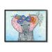 Stupell Industries Baby Elephant & Mouse Decorated Flower Blossoms Collage Painting Black Framed Art Print Wall Art Design by Lisa Morales