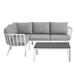 Ergode Riverside 5 Piece Outdoor Patio Aluminum Set - White Gray