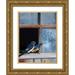 Vest Chris 19x24 Gold Ornate Wood Framed with Double Matting Museum Art Print Titled - Barn Swallows Window