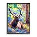 Stupell Industries Stag Deer Resting Amid Forest Trees Natural Wildlife Graphic Art Black Framed Art Print Wall Art Design by Alpenglow Workshop