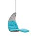 Ergode Landscape Outdoor Patio Hanging Chaise Lounge Outdoor Patio Swing Chair - Light Gray Turquoise