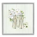 Stupell Industries Chic Fashion Heels White Rose Flowers Motif Graphic Art Gray Framed Art Print Wall Art Design by Tava Studios