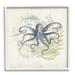 Stupell Industries Weathered Sea Life Overlay Pattern Aquatic Octopus Graphic Art White Framed Art Print Wall Art Design by Victoria Barnes