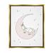 Stupell Industries Cozy Sleeping Unicorn Nighttime Moon Delicate Stars Graphic Art Metallic Gold Floating Framed Canvas Print Wall Art Design by Sweet Melody Designs