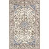 Pasargad Home 022039 Azerbaijan Collection Hand-Knotted Silk & Wool Area Rug- 7 ft. 3 in. X 11 ft.11 in. Ivory