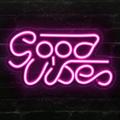 DSstyles Good Vibes Neon Sign LED Neon Signs for Wall Decor Neon Lights Powered by USB for Bedroom Party Bar Wedding Decor-Pink