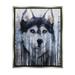 Stupell Industries Smiling Husky Dog Rustic Birch Tree Overlay Graphic Art Luster Gray Floating Framed Canvas Print Wall Art Design by Kamdon Kreations