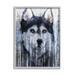 Stupell Industries Smiling Husky Dog Rustic Birch Tree Overlay Graphic Art Gray Framed Art Print Wall Art Design by Kamdon Kreations