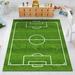 Hopeup Football Carpet Interesting Sports Scene Design Anti-slip Printing Machine Washable Noise Reduction Playing Football Rectangle Artificial Turf Soccer Field Thickened Rug for Living Room