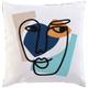 Coussin déhoussable au style contemporain Bleu 45x45 cm - Bleu