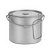 Vistreck 1100ml Titanium Pot Ultralight Portable Hanging Pot with Lid and Foldable Handle Outdoor Camping Hiking Backpacking