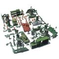 130pcs Playset - 60 Pieces 5cm Soldiers Figures ( Colors) 2 Warships 2 Tanks and Other Accessories