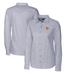 Women's Cutter & Buck Charcoal Baylor Bears Oxford Stripe Stretch Long Sleeve Button-Up Shirt