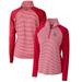 Women's Cutter & Buck Red Gonzaga Bulldogs Forge Tonal Stripe Stretch Half-Zip Pullover Top