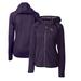 Women's Cutter & Buck Heather Purple Clemson Tigers Mainsail Sweater-Knit Full-Zip Hoodie