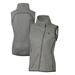 Women's Cutter & Buck Heather Gray Michigan State Spartans Mainsail Sweater-Knit Full-Zip Vest