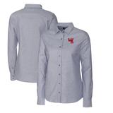 Women's Cutter & Buck Charcoal Western Kentucky Hilltoppers Oxford Stretch Long Sleeve Button-Up Shirt