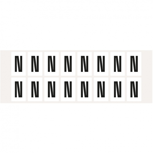 Aufkleber I Buchstabe N, weiß/schwarz, Folie, Schrifthöhe 25mm, 22x36mm, 320 Stück/Packung Image