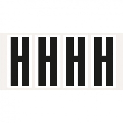 Aufkleber I Buchstabe H, weiß/schwarz, Folie, Schrifthöhe 95mm, 47x98mm, 80 Stück/Packung Image