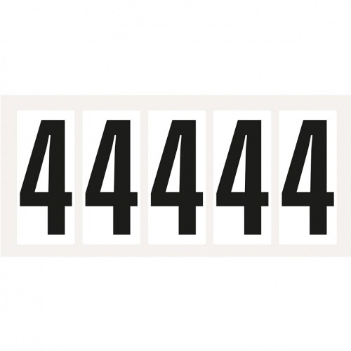 Aufkleber I Ziffer 4, weiß/schwarz, Folie, Schrifthöhe 75mm, 38x88mm, 100 Stück/Packung Image