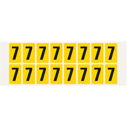 Aufkleber I Ziffer 7, gelb/schwarz, Folie, Schrifthöhe 25mm, 22x36mm, 320 Stück/Packung Image
