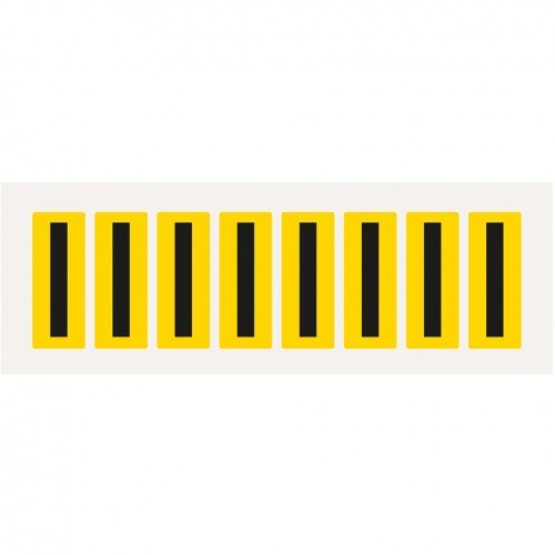 Aufkleber I Buchstabe I, gelb/schwarz, Folie, Schrifthöhe 50mm, 22x57mm, 160 Stück/Packung Image