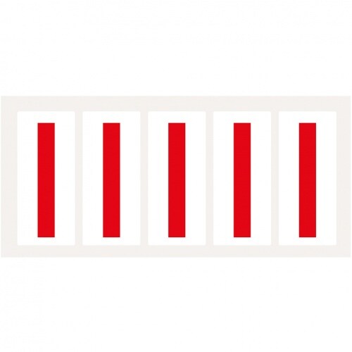 Aufkleber I Buchstabe I, weiß/rot, Folie, Schrifthöhe 75mm, 38x88mm, 100 Stück/Packung Image