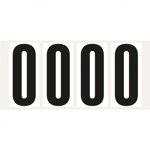 Aufkleber I Buchstabe O, weiß/schwarz, Folie, Schrifthöhe 95mm, 47x98mm, 80 Stück/Packung Image