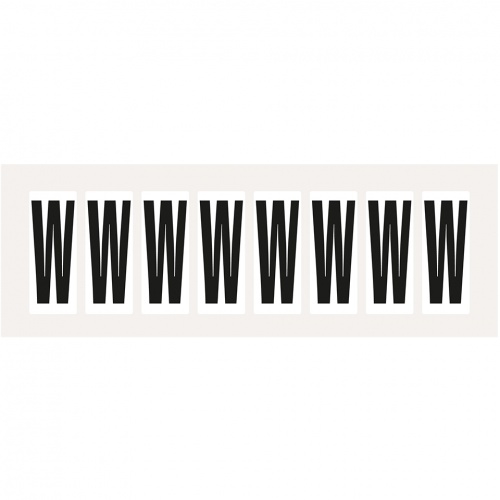 Aufkleber I Buchstabe W, weiß/schwarz, Folie, Schrifthöhe 50mm, 22x57mm, 160 Stück/Packung Image