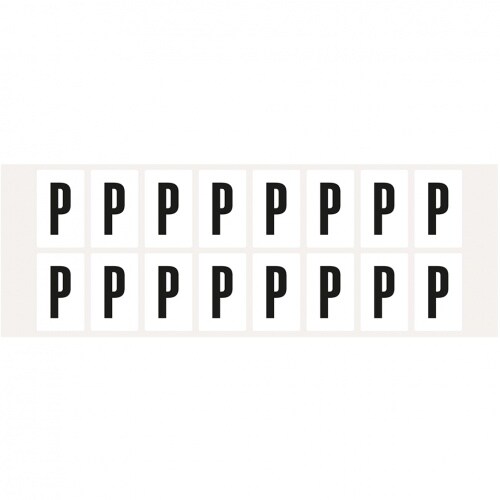 Aufkleber I Buchstabe P, weiß/schwarz, Folie, Schrifthöhe 25mm, 22x36mm, 320 Stück/Packung Image